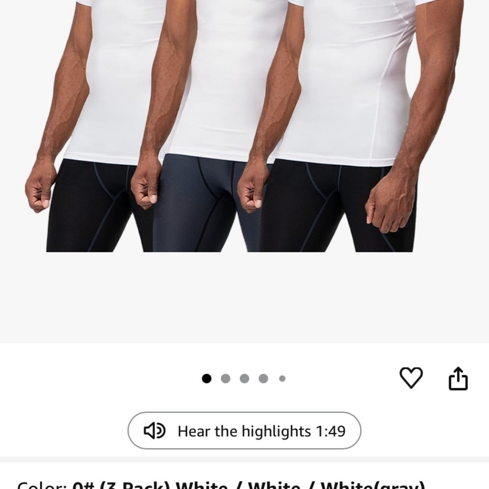 Men's White Compression Shirts (2 Pack)